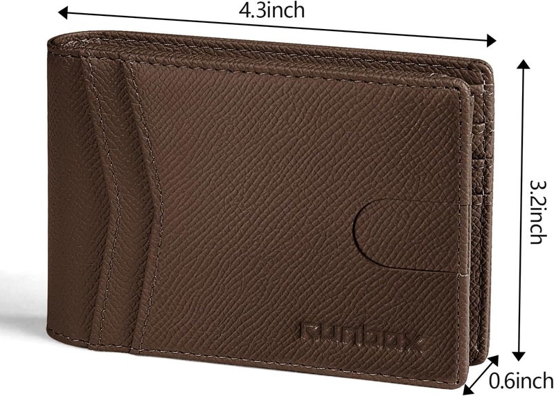 RUNBOX Wallet for Men Slim Rfid Leather 2 ID Window With Gift Box | Slim, Rfid, 2 ID Window, With Gift Box, Slim, Rfid - Image 3